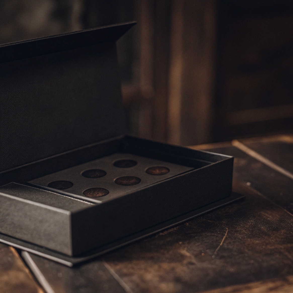 Telescoping Rigid Boxes A classic telescoping rigid box with the lid partially lifted to show the base.
