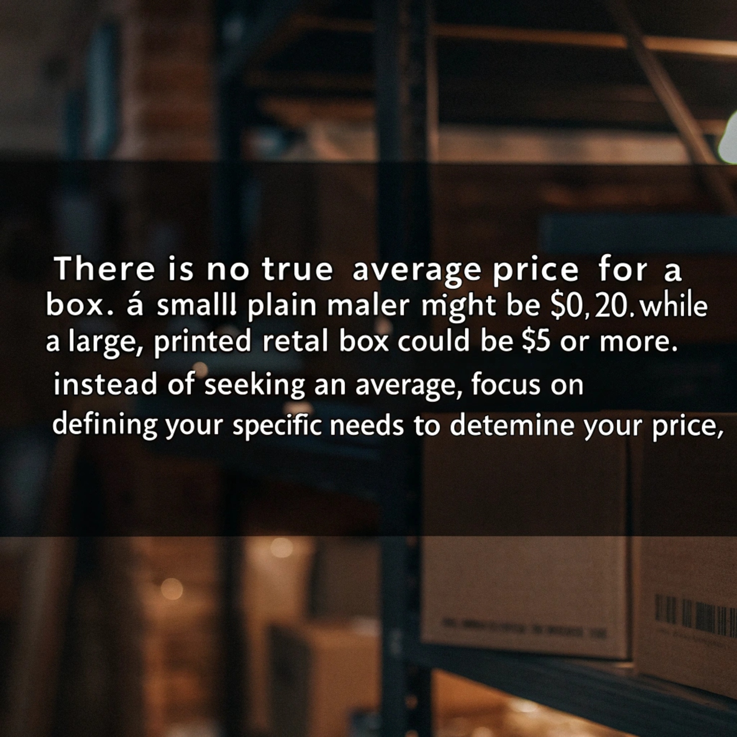 Price ranges for different types of boxes an infographic showing different box types and their price ranges